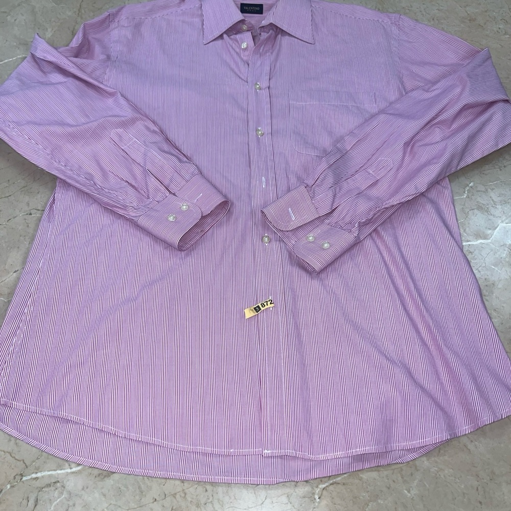 Valentino Garavani Men's Pink Striped Shirt